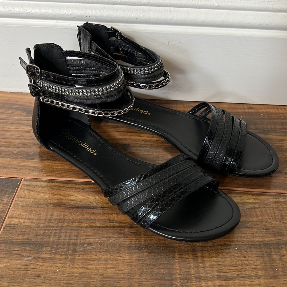 Cityclassified New Black Embellished Sandals Size 7, 7 1/2,8,8 1/2